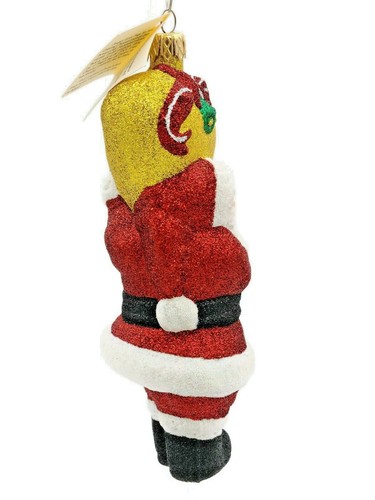 Larry Fraga PS Santa Claus Loves You Christmas Tree Holiday Glittered Ornament - Picture 2 of 6