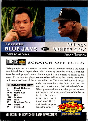 1994 CC #NNO Sandberg/Smith Team vs Team Baseball Card - Afbeelding 1 van 2