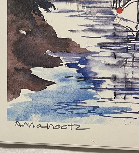 Impresión en acuarela por Kay McCarty Annahootz doble firmada 7"x10" nuevo sellado - Imagen 4 de 9