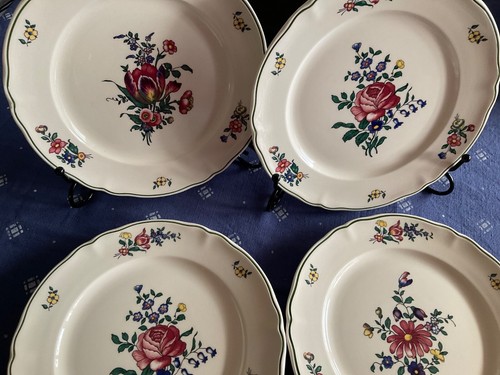 Villeroy&Boch Alt Strassburg ~ 4 Kuchenteller ~ Rosé ~ Tulpe ~ Margerite ~ 19cm