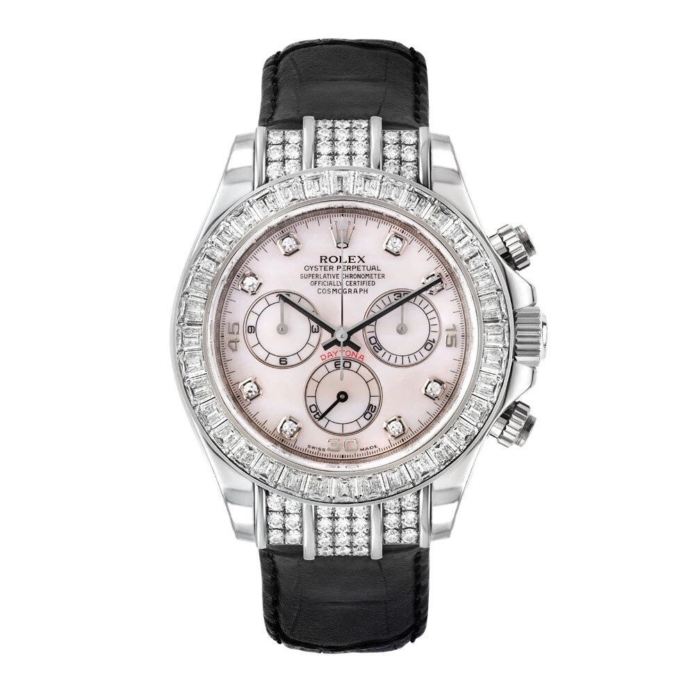 Rolex daytona white gold mother of pearl hot sale dial