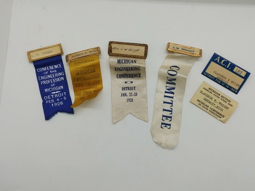 Prendedores de cintas para conferencias de convenciones 1926-1940 Michigan Engineering & Water Works  - Imagen 1 de 9