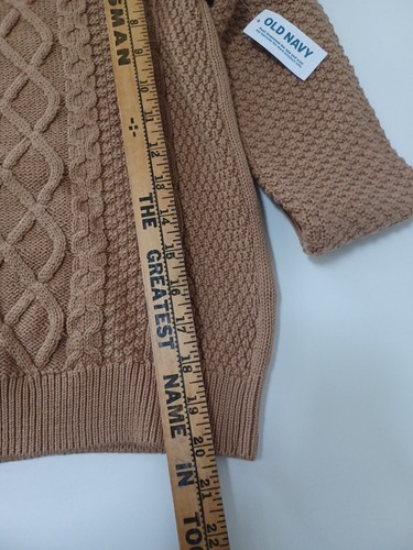 NWT Long-Sleeve Cable-Knit Crew Neck Sweater for Boys Sycamore Bark Med 8 - Picture 5 of 6