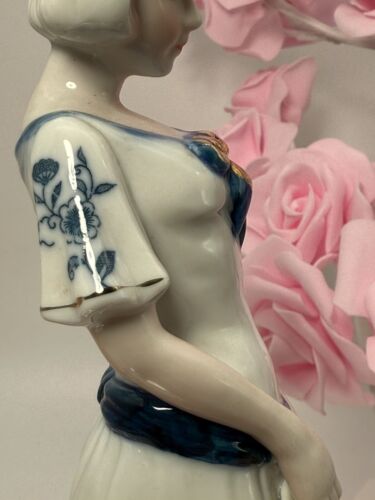Vintage Figurine Lady Porcelain Hand Painted Edwardian Cemark Int 25 cm tall - Picture 11 of 17