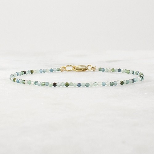 Green Blue Tourmaline Indicolite Delicate Bracelet - Picture 8 of 12