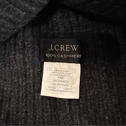 J.Crew dunkelgrau anthrazit gerippt Kaschmir Beanie Unisex Gr. OS - Bild 2 von 2