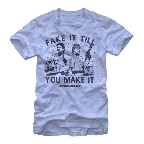 $75 Star Wars Men Slim Fit Blue Crew Neck Short Sleeve Top Graphic T Shirt Xl - 第 1/1 張圖片