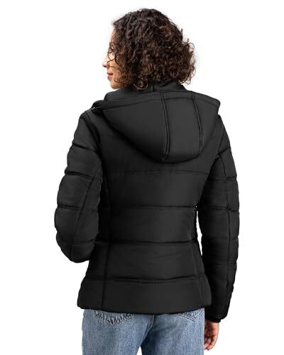 Women's Winter Down Coats Short Warm Quilted Puffer Winter X-Large Black - Picture 4 of 7