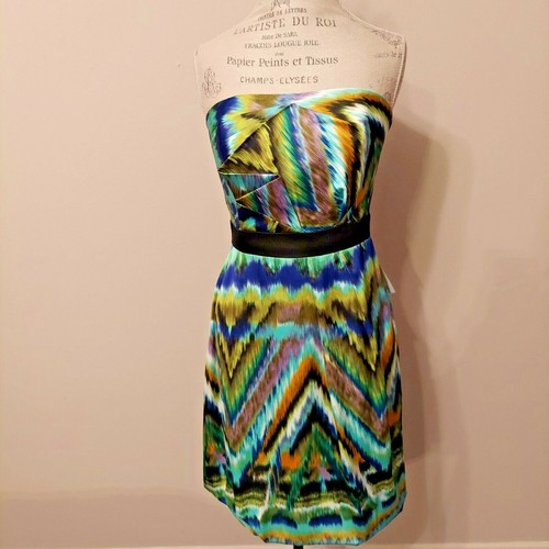  NEW Max & Cleo strapless cocktail multi color dress, Size 8  - Picture 1 of 7