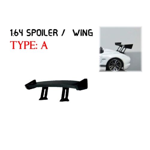 Custom Spoiler / GT Wing Black Acrylic Spoiler 1/64 Scale Black - Picture 8 of 15