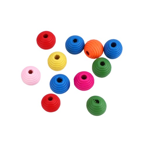 100PCS circle beads jewelry making wood beads Funny Wooden Colored Beads Round - Afbeelding 1 van 12