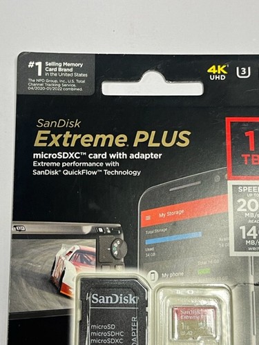 Extreme PLUS 1TB Class 10 microSDXC UHS-I Memory Card-SDSQXBD-1T00-AN6MA - Picture 2 of 8