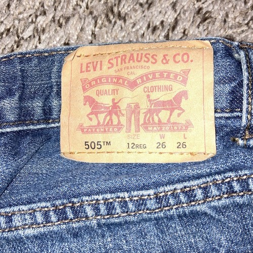 Jeans Levi’s 505 regular fit ragazzo taglia 12 reg W26 L26 - Foto 6 di 6