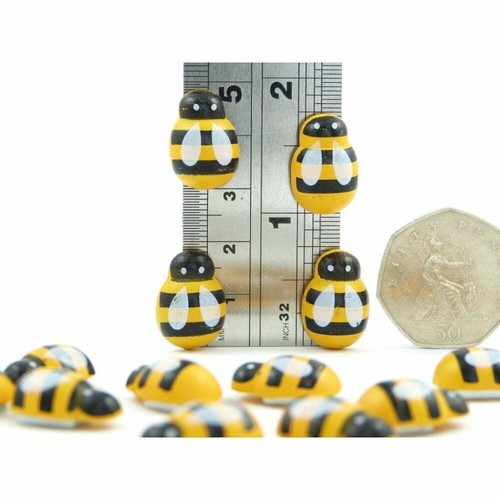 Bumble Honey Bee Fridge Magnets cute strong neodymium painted wood -4 gift boxed - Picture 3 of 6
