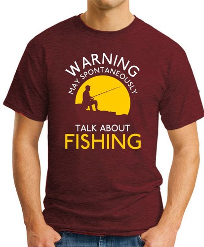 MAY SPONTANEOUSLY TALK ABOUT FISHING T-SHIRT > Funny Slogan Hobbies Gift Top - Picture 20 of 22