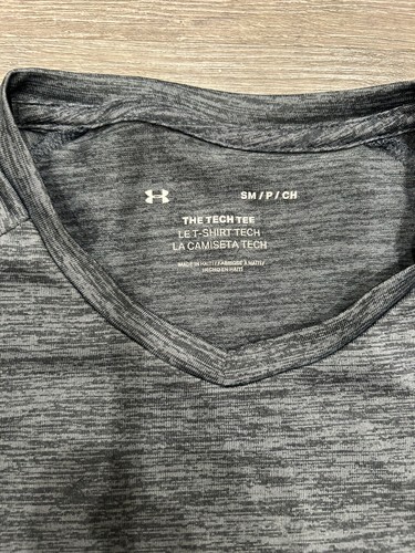 Under Armour Shirt Mens SMALL S Gray Short Sleeve Tech Tee Athletic Lightweight - Imagen 5 de 7