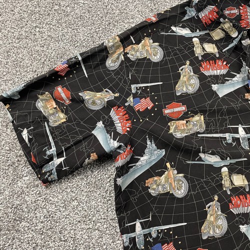 Harley Davidson Shirt Men Large Black Tori Richard Motorcycle Boat Plane Flag - Picture 7 of 13