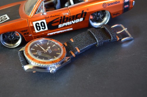 CORREA RELOJ 22 20 18 MM NEGRO MARRON GENUINA PIEL PEZ RAYA HECHA MANO MA STRAP - Imagen 8 de 12