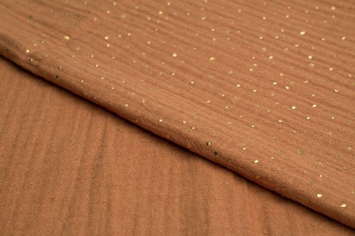 Cotton Fabric Muslin double gauze with golden dots 50 x 130 cm - Picture 50 of 106