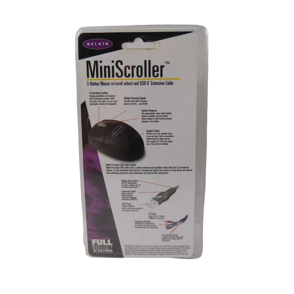 Belkin MiniScroller Optical Mouse Compact Design (New) For Small Hands - Image 4 of 4