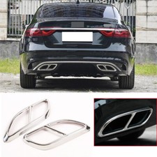 Steel Chrome Rear Exhaust Muffler Tail Pipe Trim for Jaguar F-PACE XFL 2021-2022