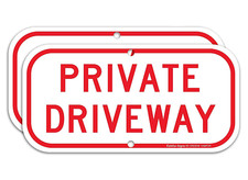 2 Pack Private Driveway Sign .40 Rust Free Aluminum 12 X 6 Inches Uv Protected