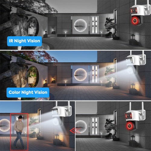 Dual Lens HD 1080P WiFi IP Camera Wireless Outdoor CCTV PTZ Home Security IR Cam - Picture 4 of 17