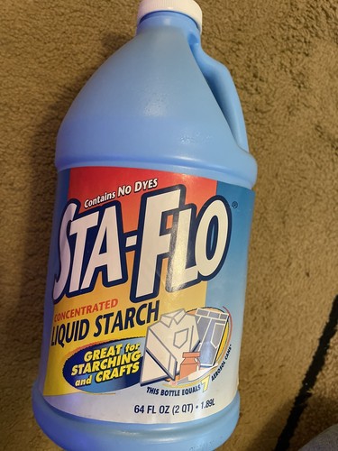 STA-FLO Concentrated Liquid Starch Vintage Bottle Discontinued 64oz “90% FULL”