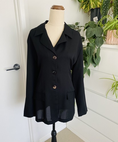 Vintage Susanne Grae Black Blouse Size 16