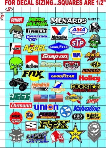 CLEAR VINYL RACING Sticker Variety SHEET 71 -R/C MODEL Die-cut-Decals 1/12 -1/10 - Picture 2 of 8