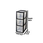 Tower Storage Unit Homes Kitchen Schools Offices Plastic - 3 Medium Drawers
