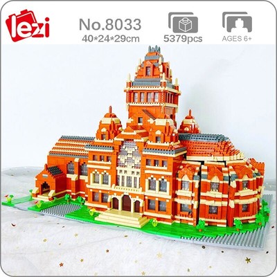 USA Harvard University School Garden 3D Mini Diamond Blocks Ziegel Gebäude Sp...