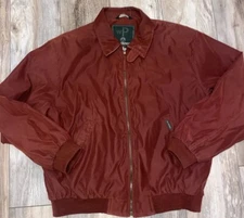 Weatherproof Mens Large Red Zip Front Casual Bomber Retro Jacket