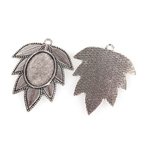 10PCS Tibetan Style Alloy Pendant Cabochon Settings Tray Blanks Antique Silver - Picture 9 of 45