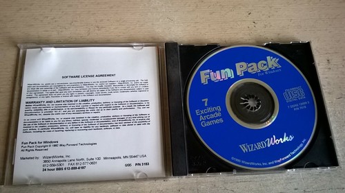 FUN PACK FOR WINDOWS - 1995 WIN 3.1 PC GAME - 7 GAMES - JEWEL CASE JC EDITION - Picture 3 of 3