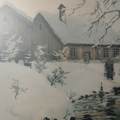 ANTIQUE1926ETCHINGbyHENRY JOURDAINafterFRITS THAULOW"THE FIRST MURMURS of SPRING - Bild 8 von 12