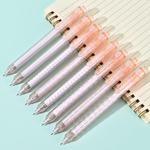 8Pcs Gel Pens 0.5 mm Fine Point Black Ink Pen Aesthetic Retractable Pens Quic... - Picture 3 of 8