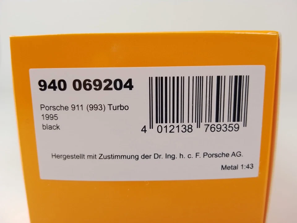 Minichamps Maxichamps Porsche 911 993 Turbo Negro 1995 1/43 940069204 - Imagen 3 de 3