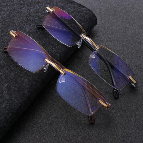 2PCS Rimless Anti Blue Light Reading Glasses Presbyopia Reader TR90 +1.0- +4.0 - Picture 2 of 12