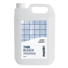 Liquipak Thin Bleach 5L Cleaning Chemical Household Toilet Sink Drain Cleaner 2.40 per litre