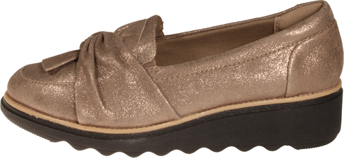Mocasín Clarks Sharon Dasher para mujer gamuza peltre EE. UU. talla 7 ANCHO - Imagen 2 de 3