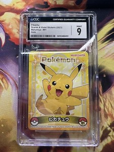 2023 Marumiya Pokemon Sticker Pikachu #01 Japanese Holo Scarlet & Violet CGC 9
