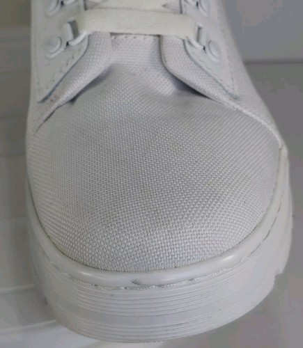 DR. MARTENS COMBS W WOMENS US 11 WHITE ON WHITE CANVAS COMBAT BOOTS DOC'S - Picture 9 of 23