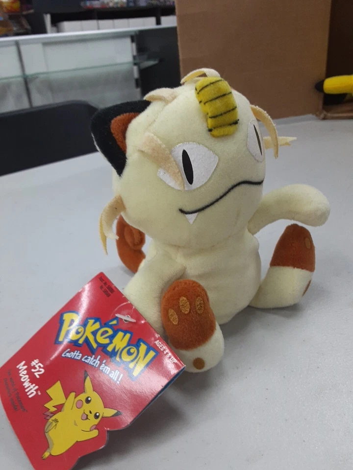 1998 Pokemon Meowth #52 Beanbag Plush Toy 5.5" Hasbro Game Freak Read - Image 2 of 4