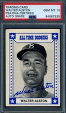 Walter Alston Gem Mint 10 PSA DNA Signed 1980 TCMA All Time Dodgers Autograph