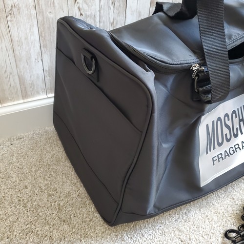 Moschino black silver duffle shoulder bag overnight gym weekender travel carryon - Picture 4 of 8