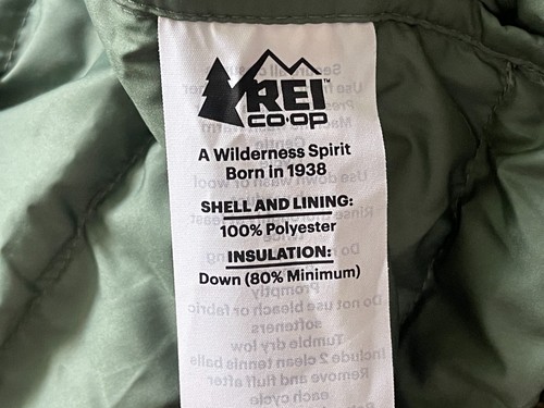 REI Co Op 650 Down Jacket Kids Small (8) Green Full Zip - Picture 5 of 10