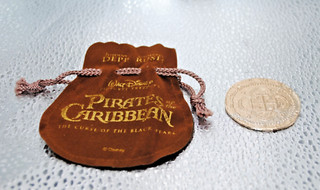 Pirates Of The Caribbean Screen Used Silver Coin With COA Holder Johnny Depp