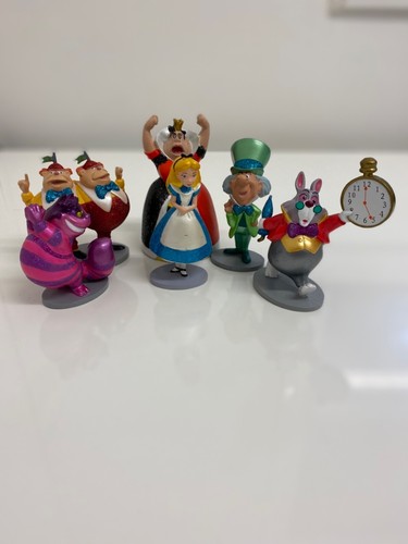 Alice im Wunderland Disney 6-teiliges Spielzeugset gebraucht in sehr gutem Zustand Original
