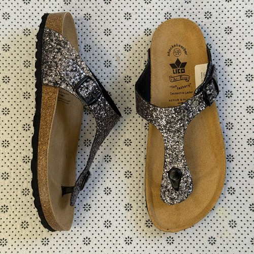 LICO Bioline Glisto Toe Post Flat Mules Slippers Sandals UK 6 EU 39 Anthracite - Picture 13 of 24
